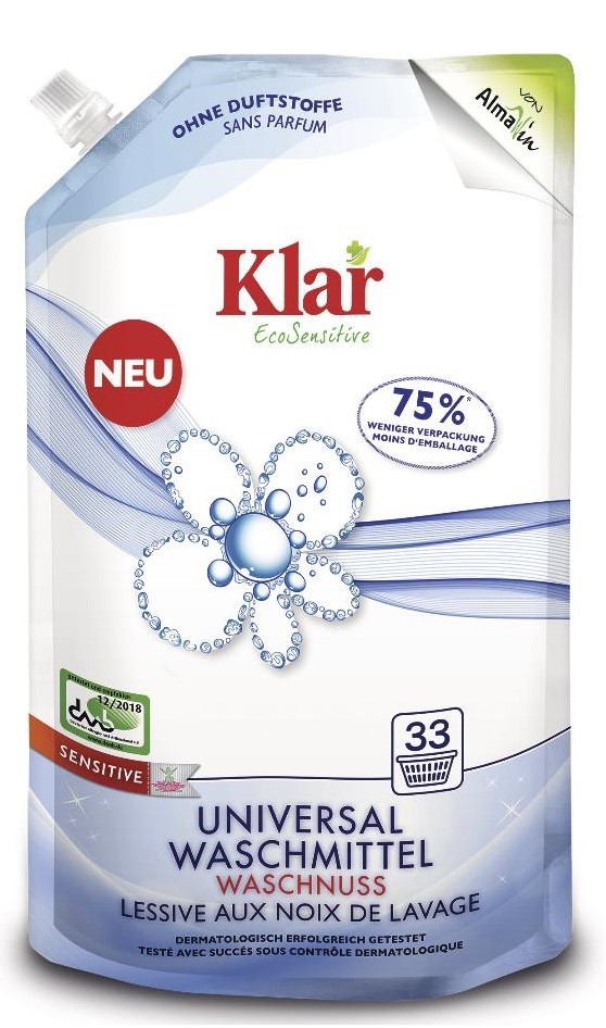 Płyn Do Prania Z Orzechów Mydlanych Uniwersalny Eco 1,5 L (33 Prania) - Klar