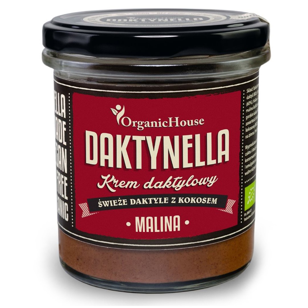 Krem Kokosowo - Daktylowy Malina Bezglutenowy Bio 280 G - Organic House (Daktynella)