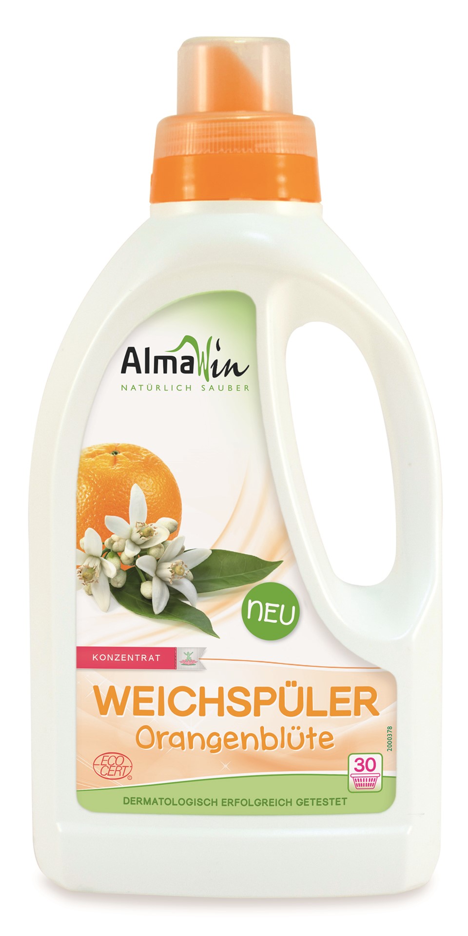 Płyn Do Płukania I Zmiękczania Tkanin Pomarańczowy (Koncentrat) Eco 750 Ml (30 Prań) - Almawin