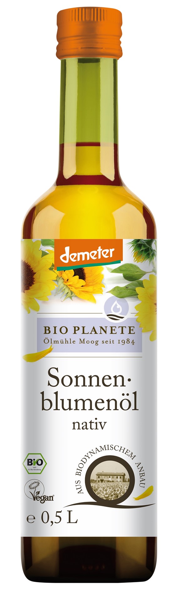Olej Słonecznikowy Tłoczony Na Zimno Demeter Bio 500 Ml - Bio Planete