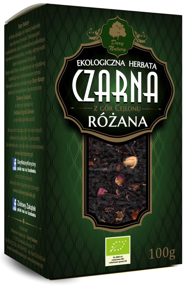 Herbata Czarna Różana Liściasta Bio 100 G - Dary Natury