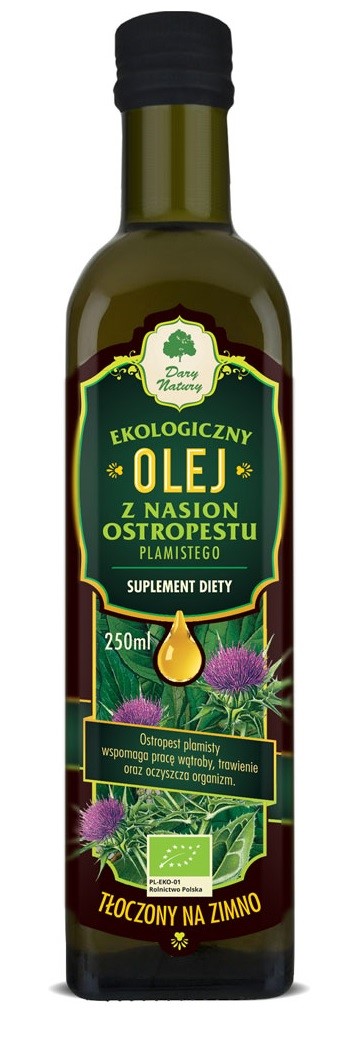 Olej Z Ostropestu Plamistego Tłoczony Na Zimno Bio 250 Ml - Dary Natury