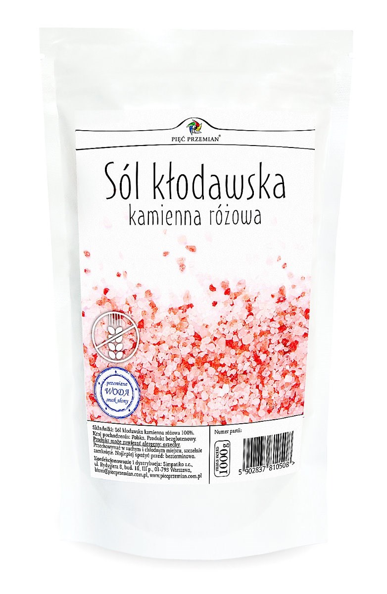 Sól Kłodawska Kamienna Różowa Bezglutenowa 1000 G – Pięć Przemian