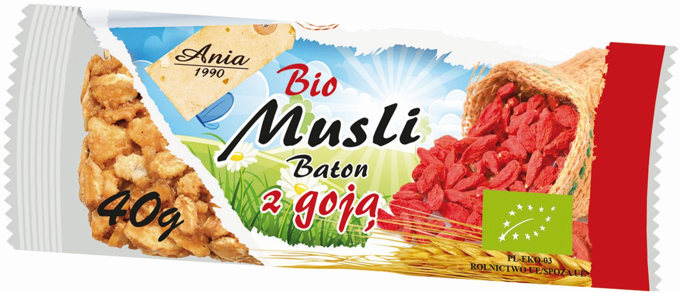 Baton Musli Z Jagodami Goji Bio 40 G - Bio Ania