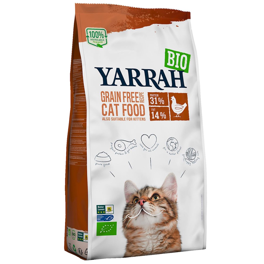 (Dla Kota I Kociąt) Karma Z Kurczakiem I Groszkiem Bio 800 G -  Yarrah
