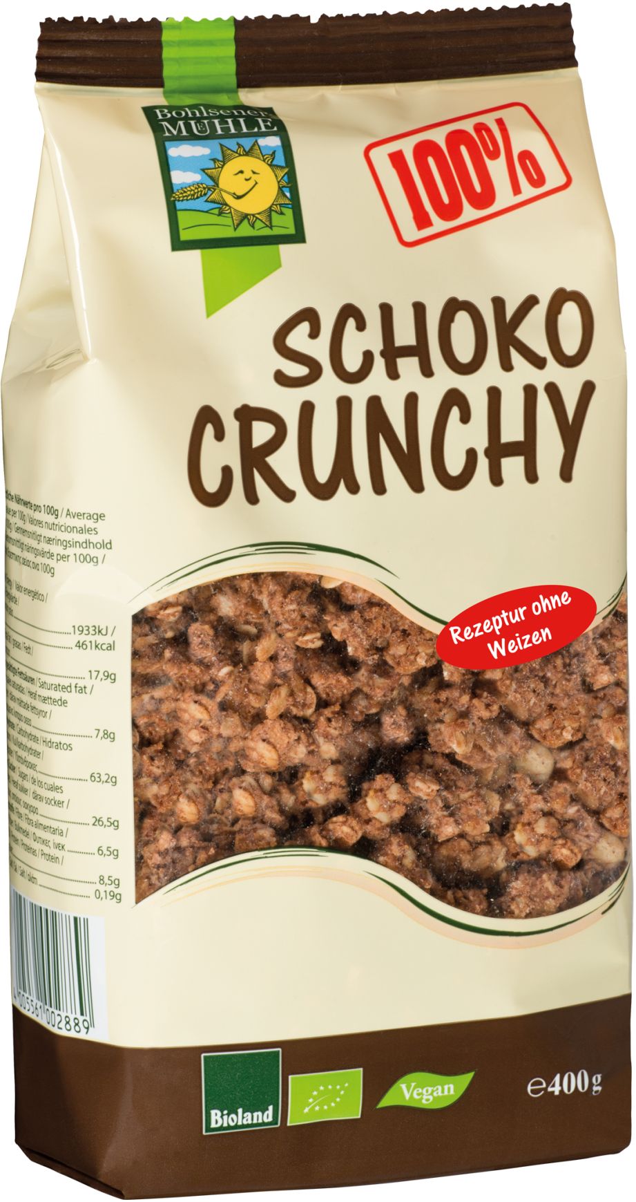 Crunchy Czekoladowe Bio 400 G - Bohlsener Muehle