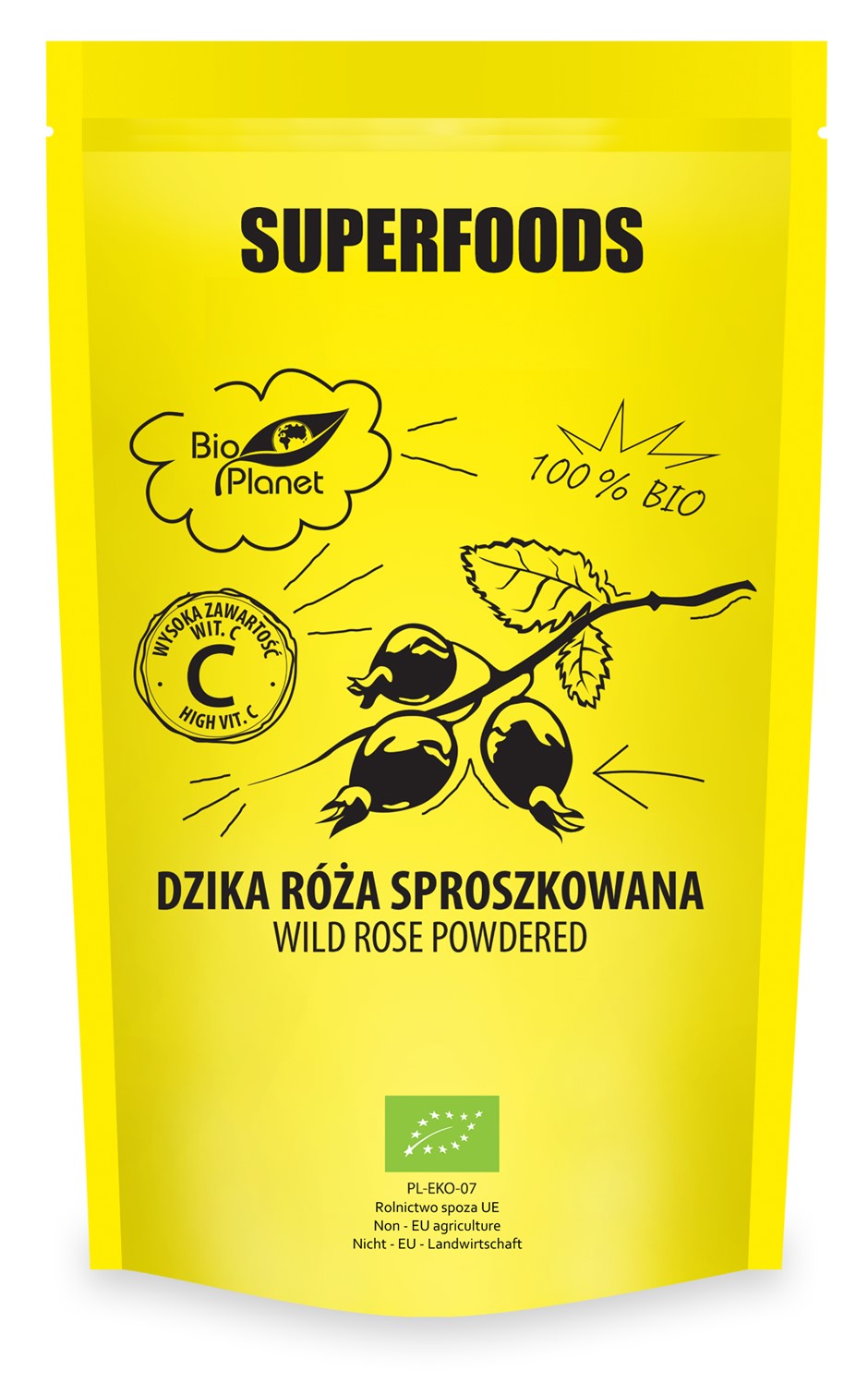 Dzika Róża Sproszkowana Bio 150 G - Bio Planet
