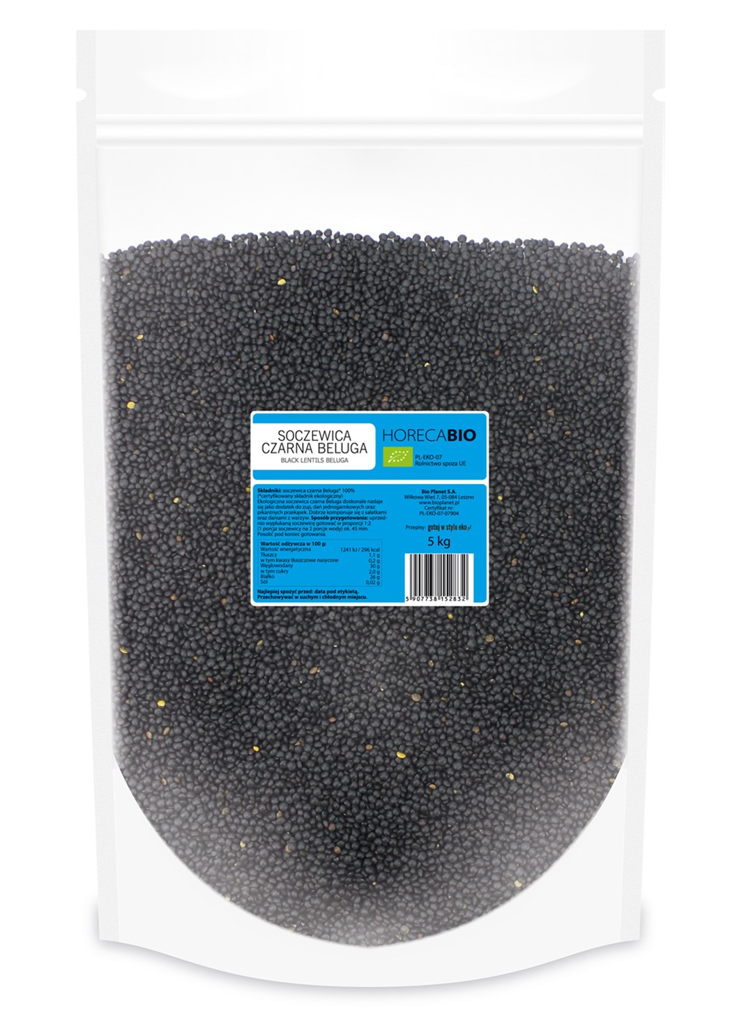 Soczewica Czarna Beluga Bio 5 Kg - Horeca