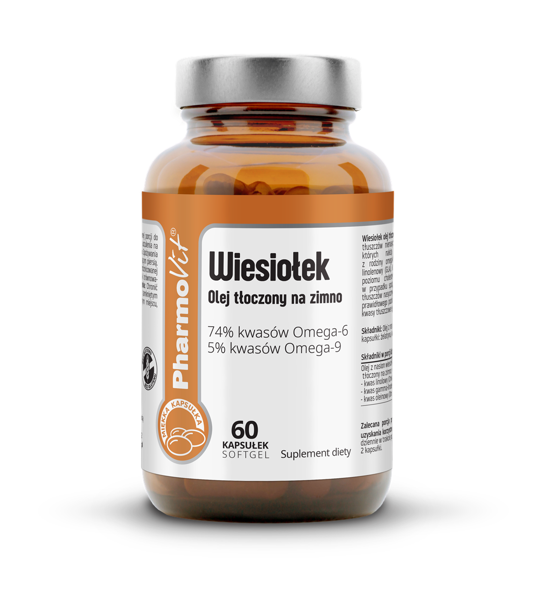 Olej Z Wiesiołka Bezglutenowy 60 Kapsułek 42 G - Pharmovit (Clean Label)