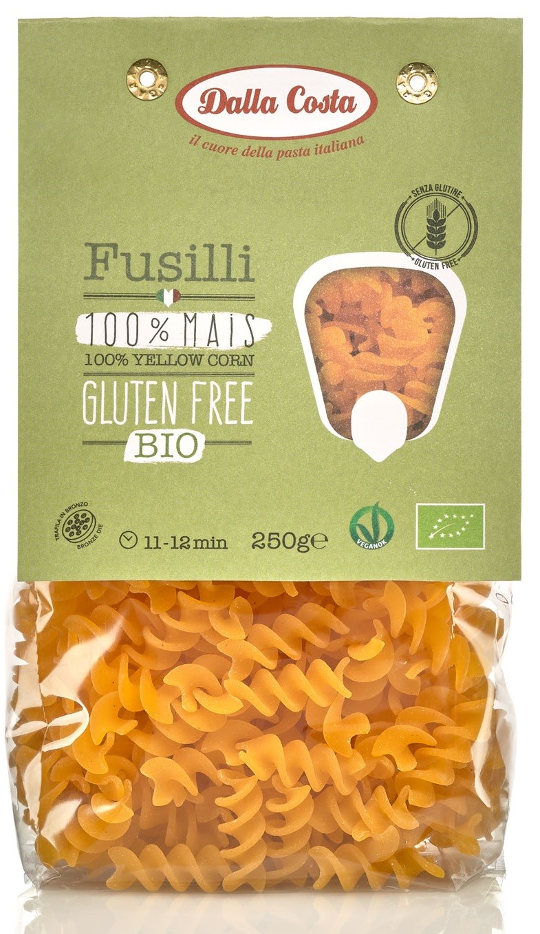 Makaron (Kukurydziany) Świderki Fusilli Bezglutenowy Bio 250 G - Dalla Costa