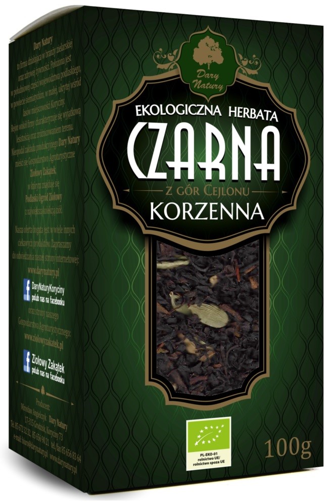 Herbata Czarna Korzenna Liściasta Bio 100 G - Dary Natury