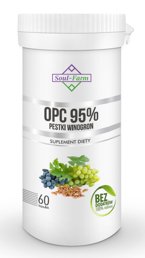 Pestki Winogron Ekstrakt 95 % Opc 60 Kapsułek (450 Mg) - Soul Farm