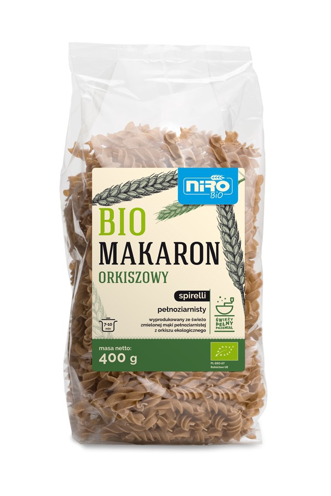 Makaron (Orkiszowy Razowy) Spirelli Bio 400 G - Niro