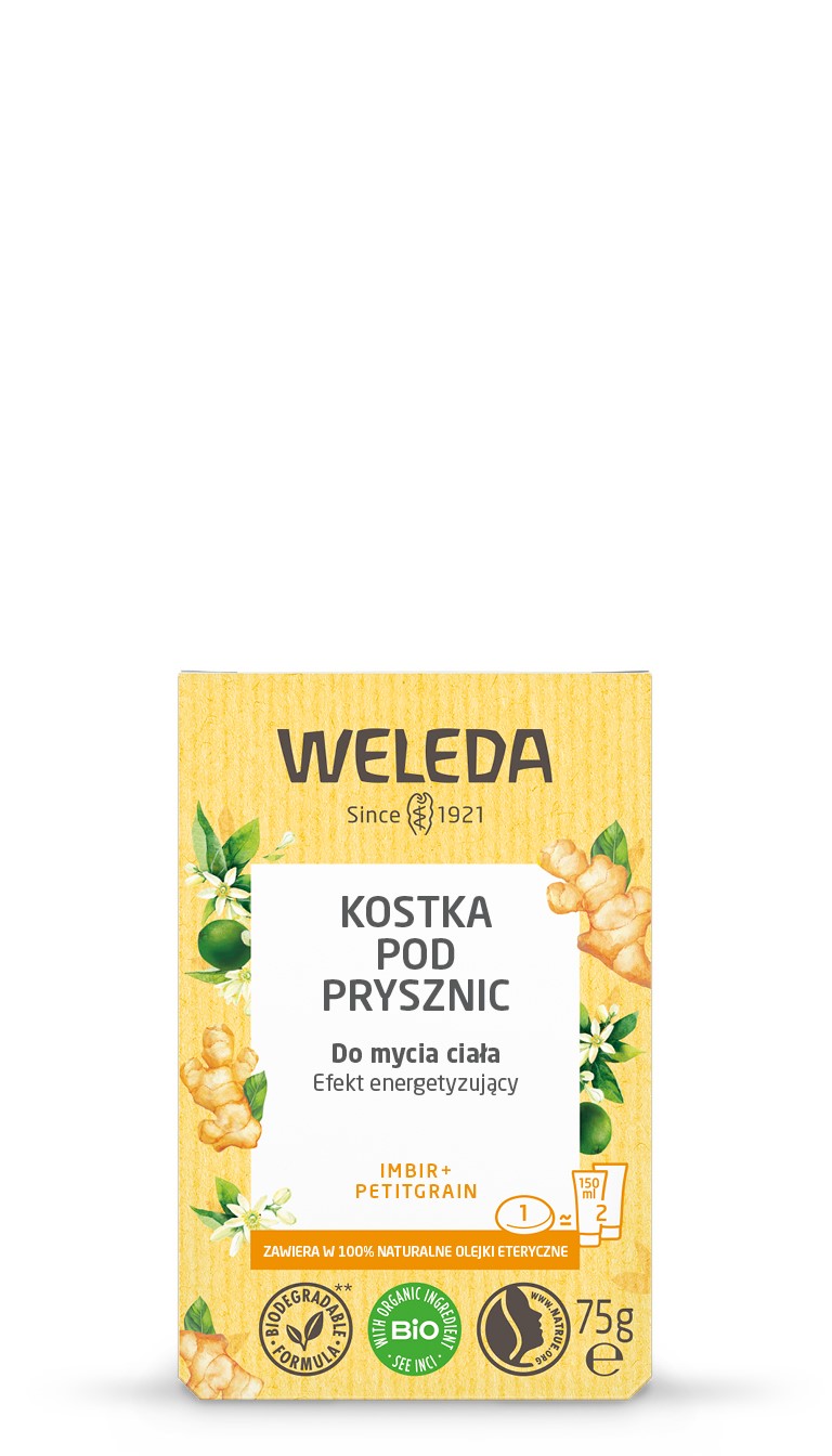 Kostka Pod Prysznic Imbir I Petitgrain Eco 75 G - Weleda