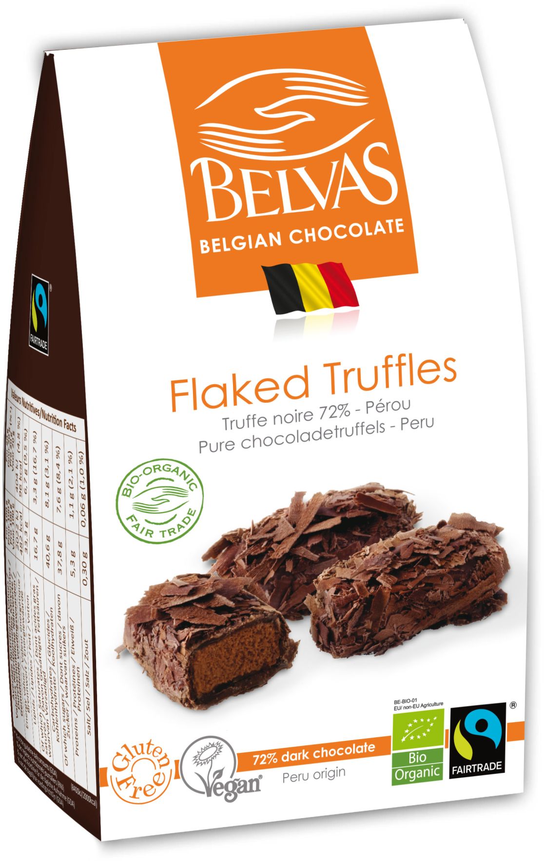 Belgijskie Czekoladki Trufle Z Gorzką Czekoladą Fair Trade Bezglutenowe Bio 100 G - Belvas