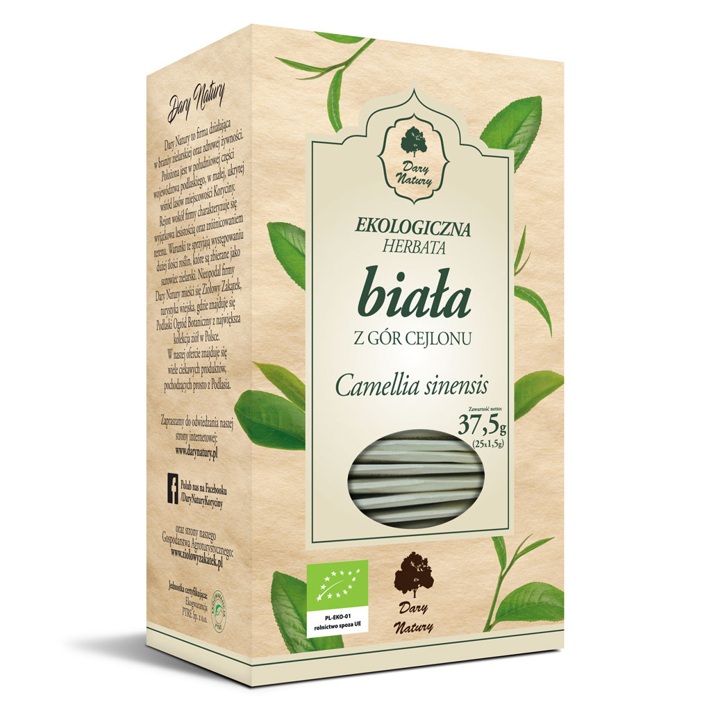 Herbata Biała Cejlońska Bio (25 X 1,5 G) 37,5 G - Dary Natury