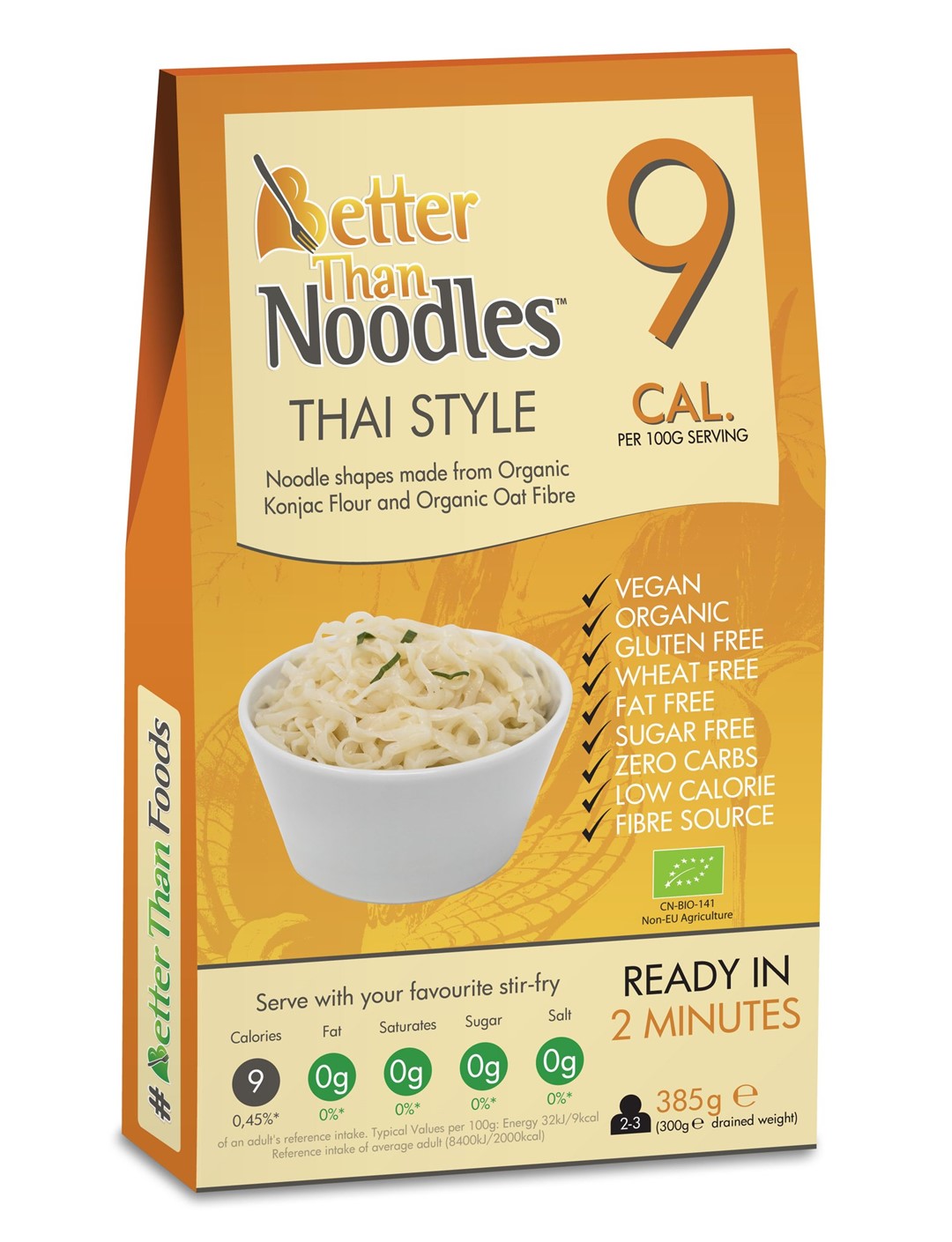 Makaron (Konjac Typu Noodle Thai Style) Bezglutenowy Bio 385 G (300 G) - Better Than Foods