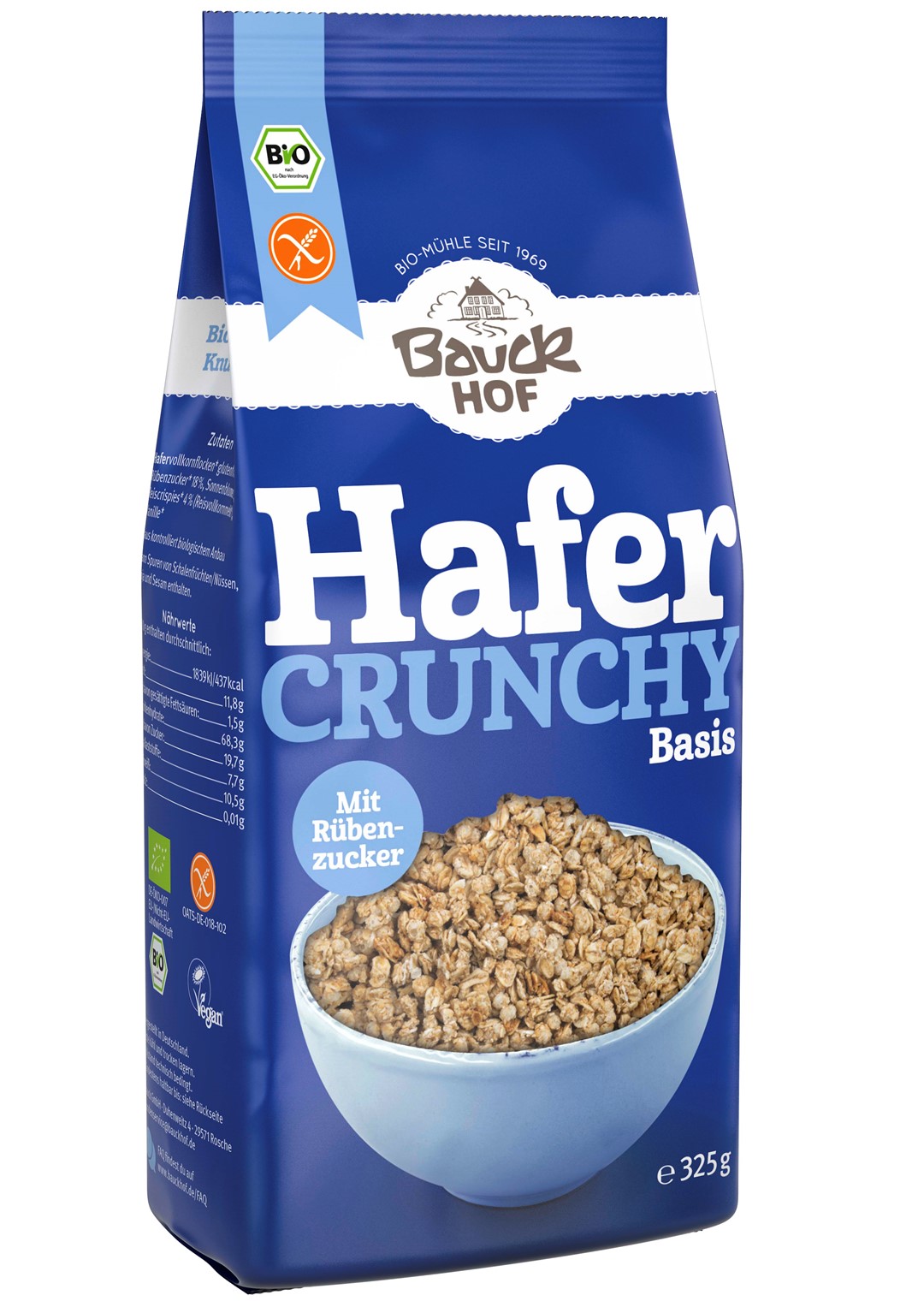 Crunchy Owsiane Bezglutenowe Bio 325 G - Bauck Hof