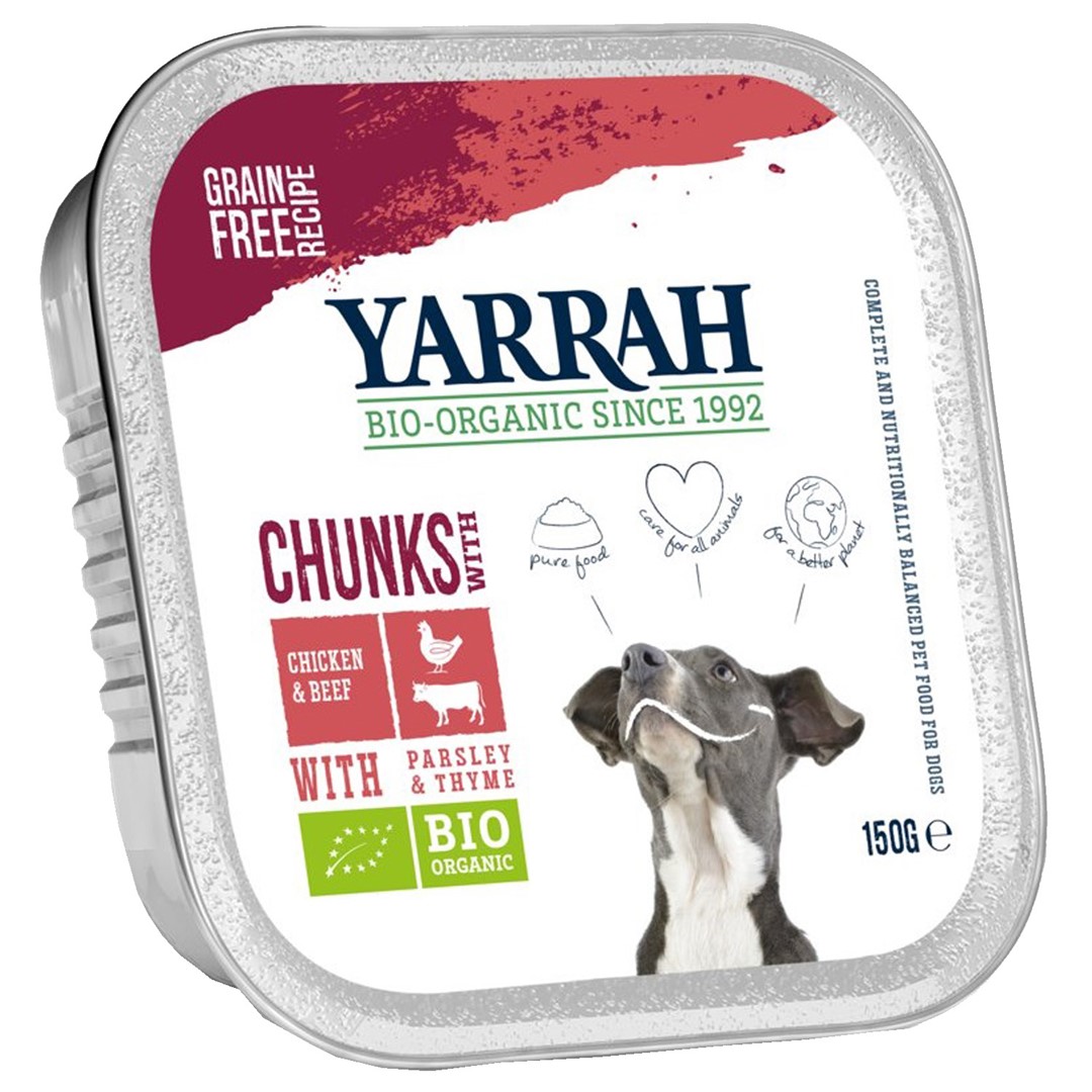 (Dla Psa) Kawałki Kurczaka Z Wołowiną Bio 150 G - Yarrah