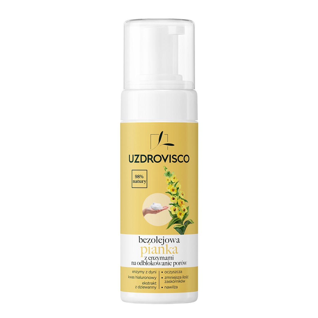 Pianka Do Mycia Twarzy Z Enzymami Na Odblokowanie Porów 150 Ml - Uzdrovisco (Bezolejowa)