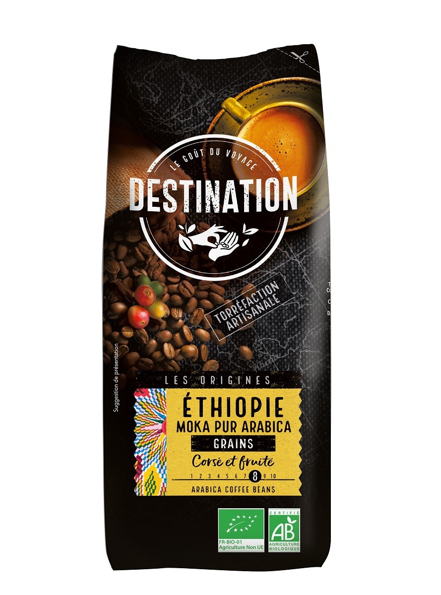 Kawa Ziarnista Arabica 100 % Etiopia Fair For Life Bio 1 Kg - Destination