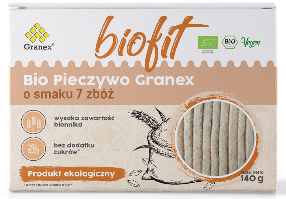 Pieczywo Chrupkie 7 Zbóż Bez Dodatku Cukru Bio 140 G - Granex