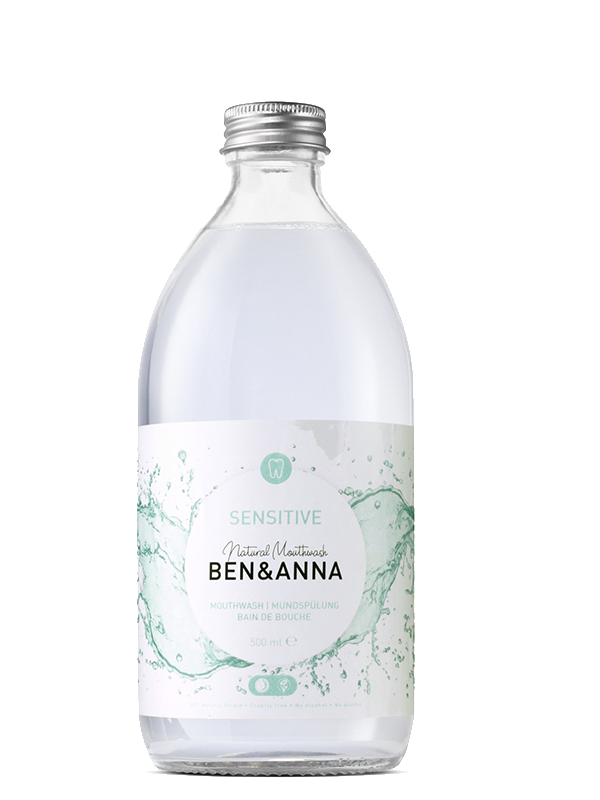 Płyn Do Płukania Jamy Ustnej Z Aloesem, Szałwią I Olejkiem Miętowym Sensitive Eco 500 Ml - Ben & Anna