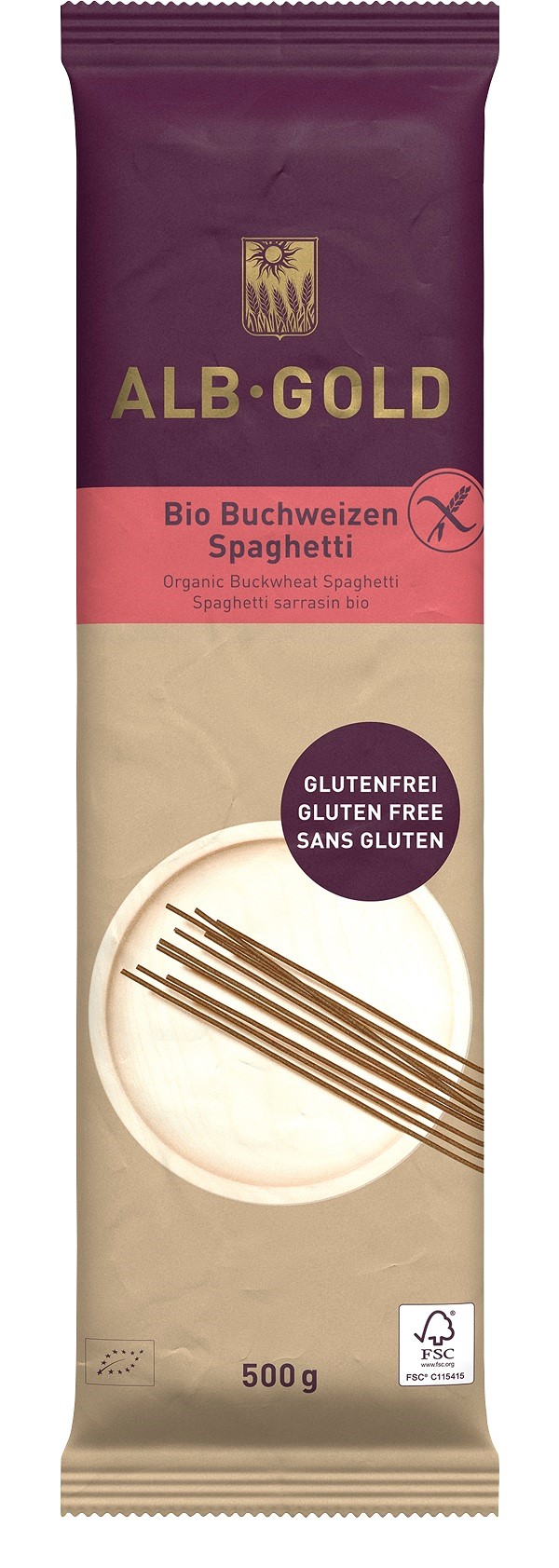 Makaron (Gryczany) Spaghetti Bezglutenowy Bio 500 G - Alb Gold (Alb Natur)