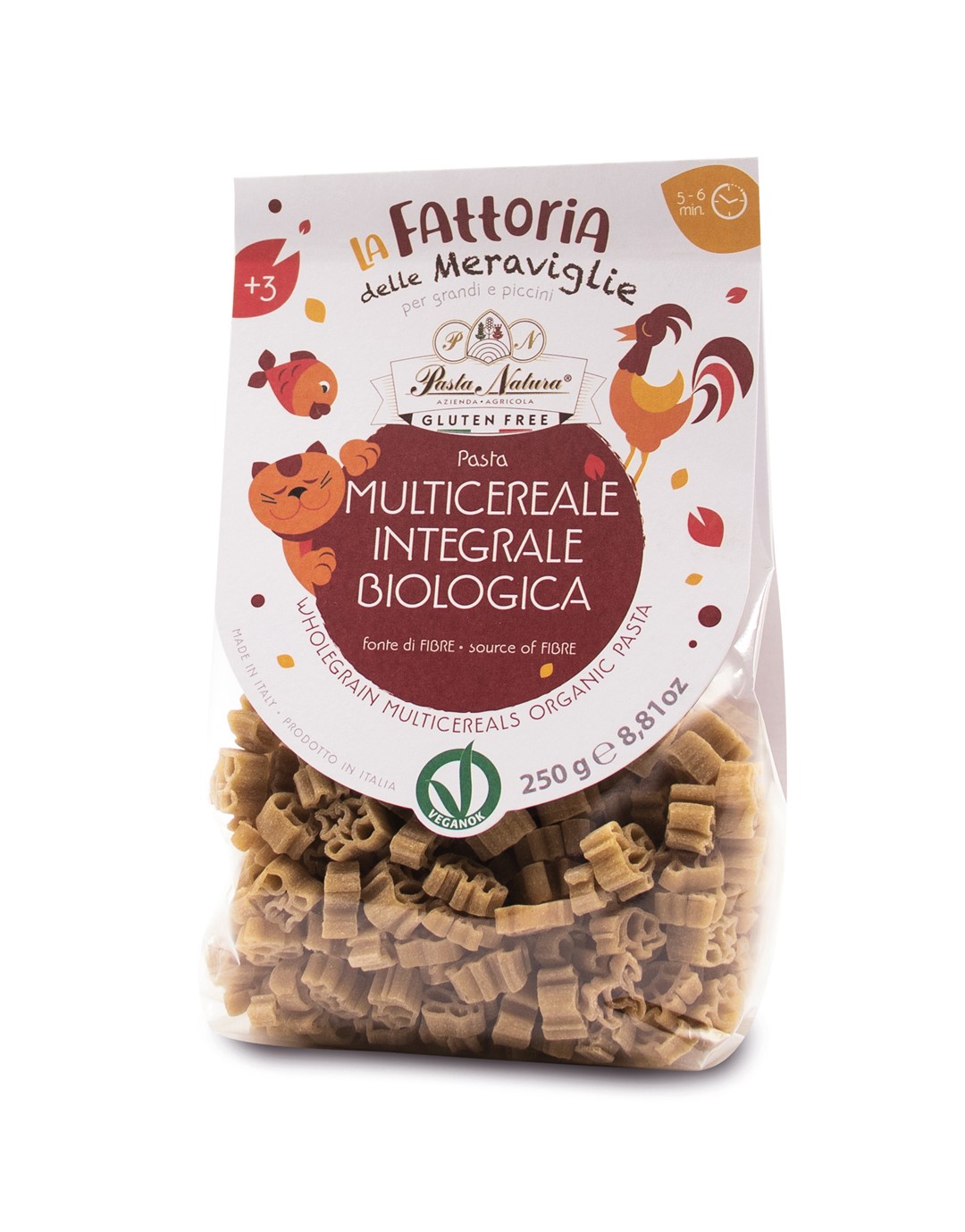 Makaron (Ryżowo - Gryczany Z Amarantusem I Teff) Dla Dzieci Zwierzęta Bezglutenowy Bio 250 G - Pasta Natura