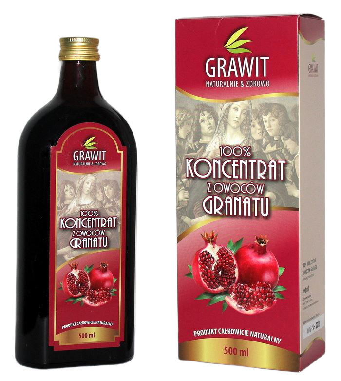Koncentrat Z Owoców Granatu 100 %  (Grawit) Bezglutenowy 500 Ml - Vitafan
