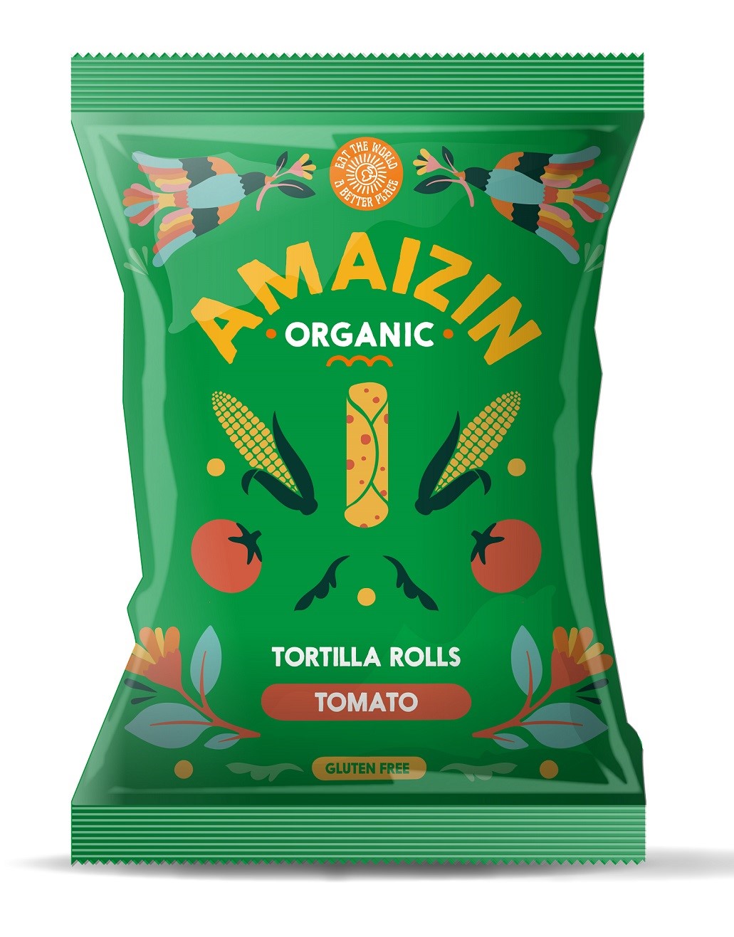 Chipsy Kukurydziane Pomidorowe Bezglutenowe Bio 100 G - Amaizin