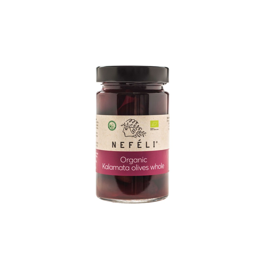 Oliwki Czarne Kalamata Z Pestką W Zalewie Bio 300 G (170 G) – Nefeli