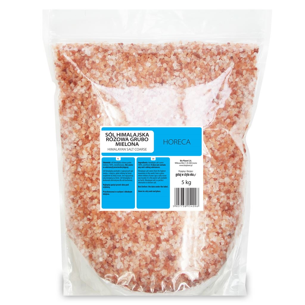 Sól Himalajska Różowa Grubo Mielona 5 Kg - Horeca
