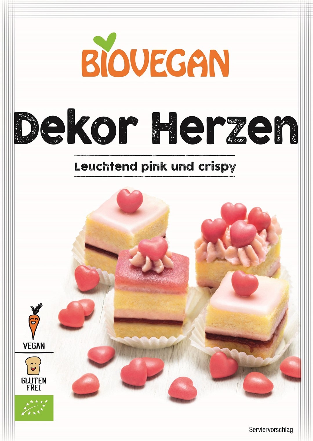 Posypka Dekoracyjna Czerwone Serca Bezglutenowa Bio 35 G - Biovegan