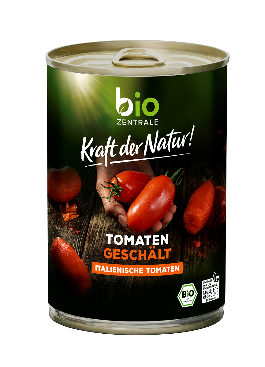Pomidory Bez Skóry W Soku Pomidorowym Bezglutenowe Bio 400 G (240 G) - Bio Zentrale