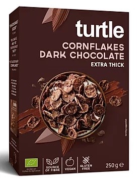 Płatki Kukurydziane W Polewie Z Ciemnej Czekolady Bezglutenowe Bio 250 G - Turtle