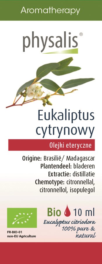 Olejek Eteryczny Eukaliptus Cytrynowy Bio 10 Ml - Physalis