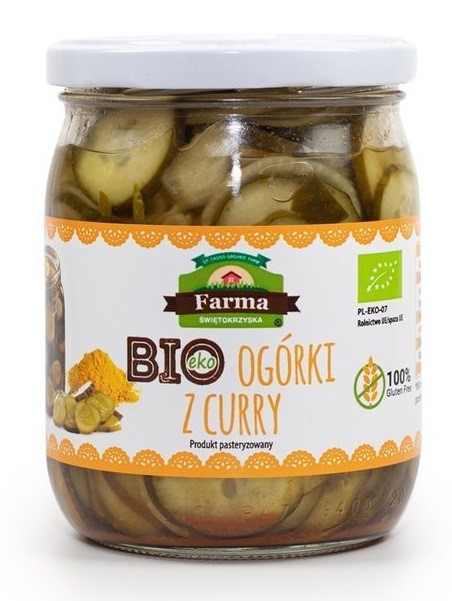Ogórki Z Curry Bezglutenowe Bio 480 G (320 G) - Farma Świętokrzyska