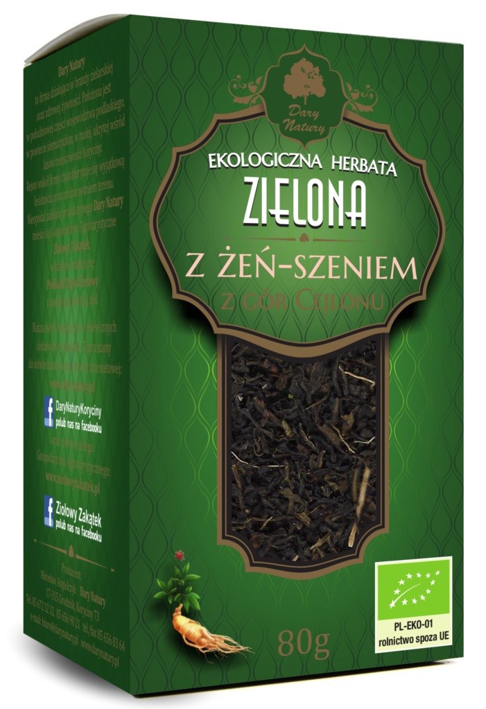 Herbata Zielona Z Żeń-Szeniem Bio 80 G - Dary Natury