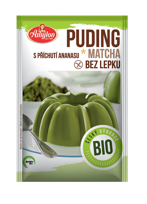 Budyń Z Herbatą Matcha O Smaku Ananasowym Bezglutenowy Bio 40 G - Amylon