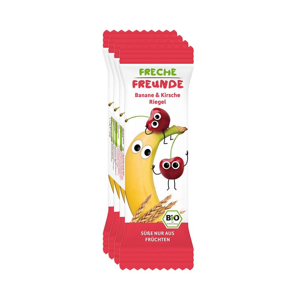Baton Zbożowy Banan - Wiśnia Od 1 Roku Bio (4 X 23 G) 92 G - Freche Freunde