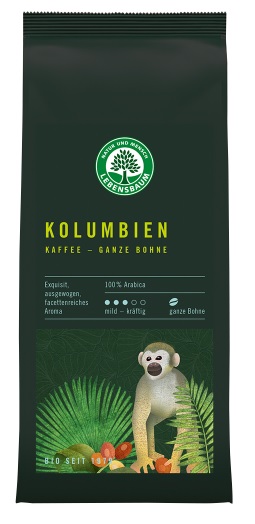 Kawa Ziarnista Arabica 100 % Kolumbia Bio 250 G - Lebensbaum