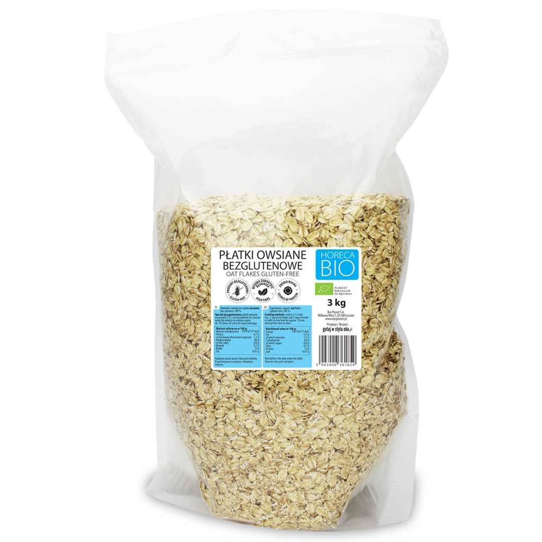 Płatki Owsiane Bezglutenowe Bio 3 Kg - Horeca