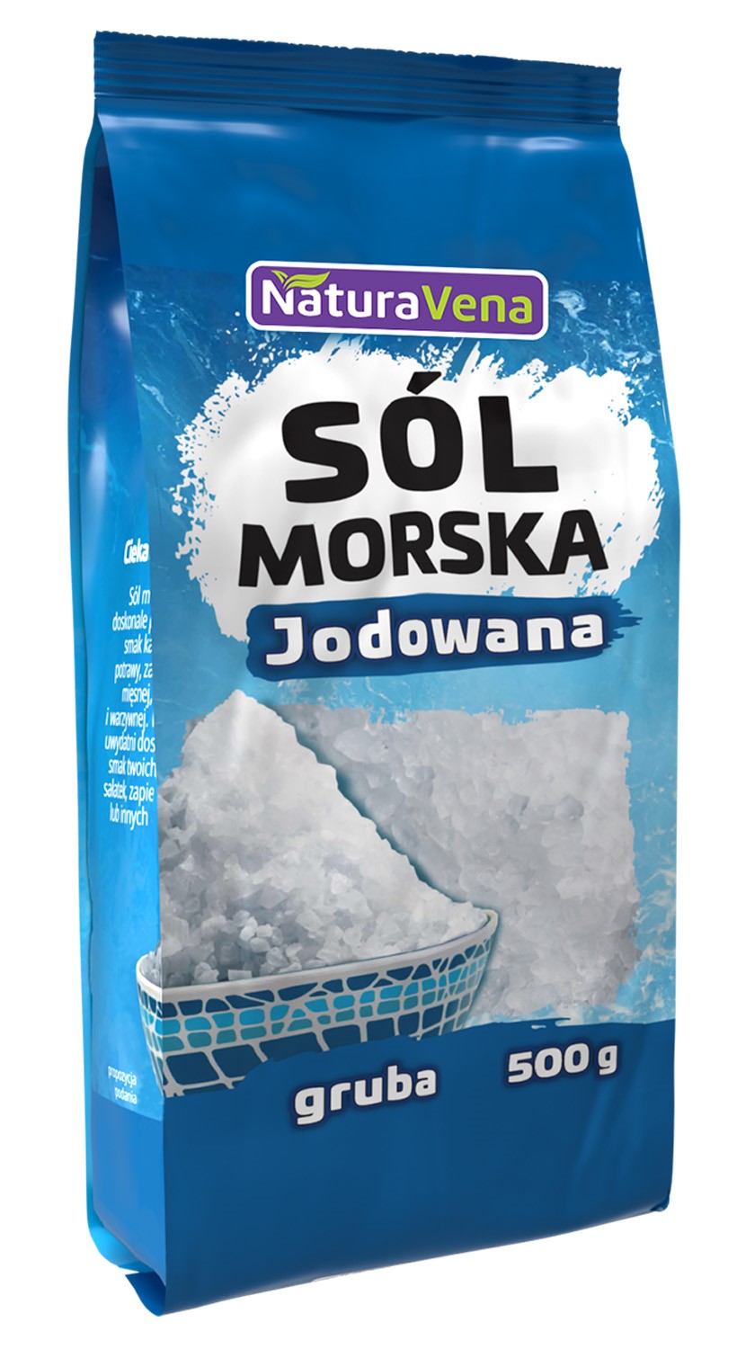 Sól Morska Grubo Mielona Jodowana 500 G - Naturavena