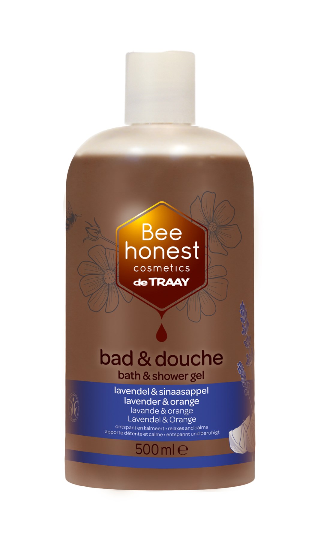 Żel Pod Prysznic I Do Kąpieli Relaksujący Lawenda I Pomarańcza Eco 500 Ml - Bee Honest
