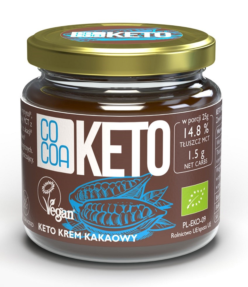 Krem Kakaowy Keto Z Olejem Mct Bez Dodatku Cukru Bezglutenowy Bio 200 G - Cocoa