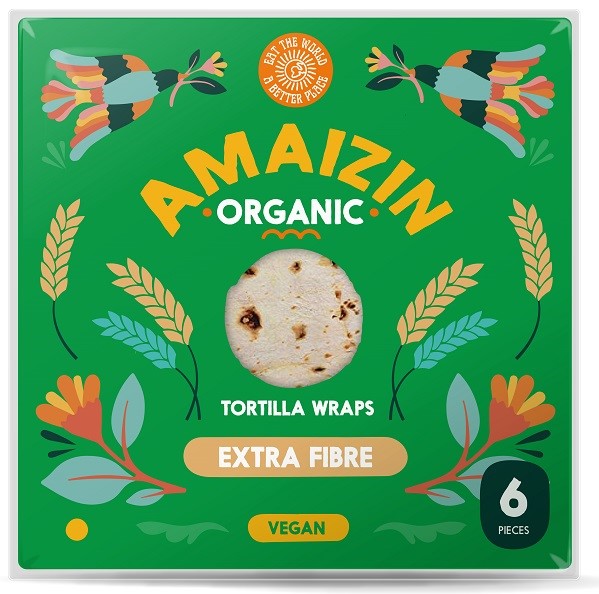 Tortilla Wraps Z Otrębami (Źródło Błonnika Pokarmowego) Bio 240 G - Amaizin