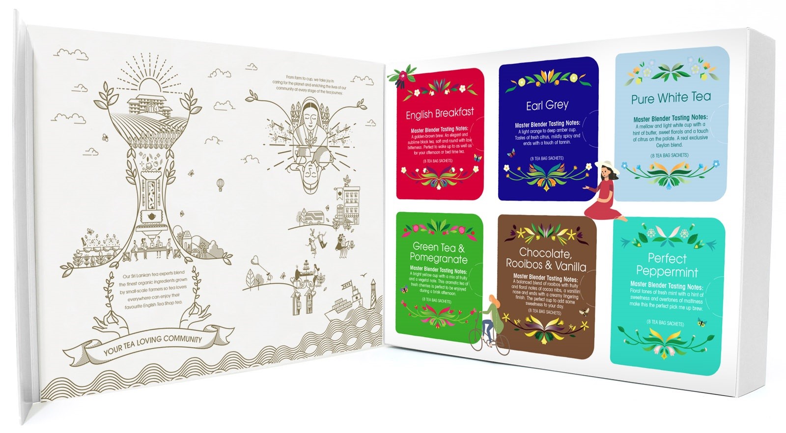 Zestaw Herbat I Herbatek Luksusowych Bio (The Luxury - 6 Smaków) (48 X 2,04 G) 98 G - English Tea Shop