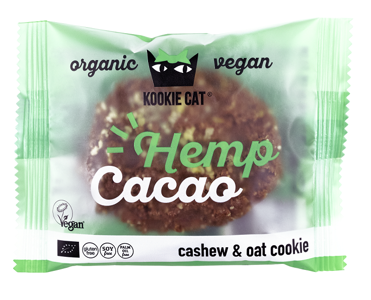 Ciastko Wegańskie Z Nasionami Konopi I Kakao Bezglutenowe Bio 50 G - Smart Organic (Kookie Cat)