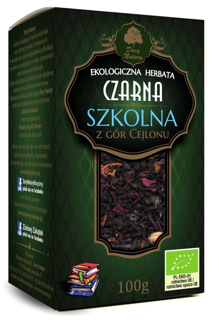 Herbata Czarna Szkolna Bio 100 G - Dary Natury